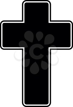 Church cross it is the black color icon .
