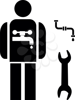Plumber  it is the black color icon .