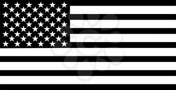 American flag it is black color icon .