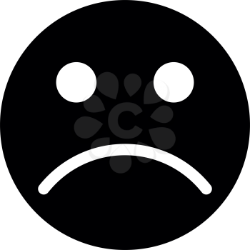 Sad emoticon it is black color icon .