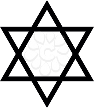 Jewish star of David it is black color icon .
