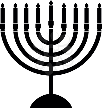 Menorah for Hanukkah it is black color icon .