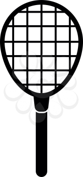 Tennis racquet it is black color icon .