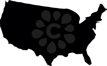 Map of America it is black color icon .