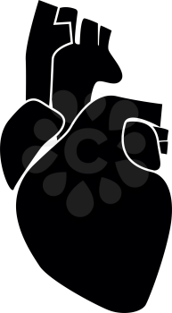 Human heart it is black color icon .