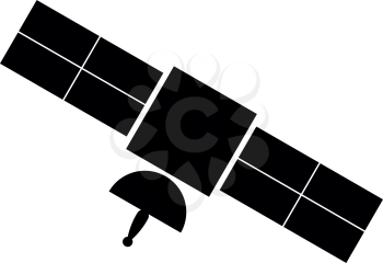 Satellite it is black color icon .