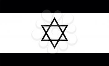 Flag of Israel it is black color icon .