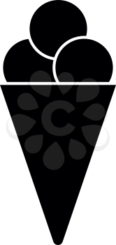 Ice cream cone it is black color icon .