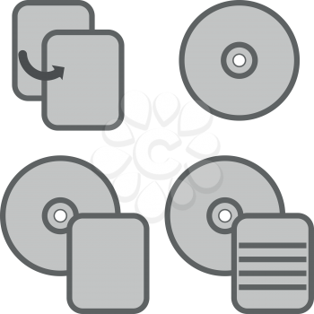Symbol data processing grey icon set.