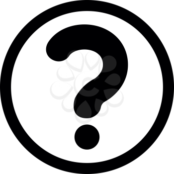 The question mark in a circle it is black icon .