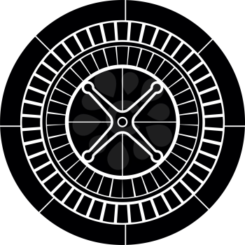 Roulette icon black color vector illustration flat style simple image