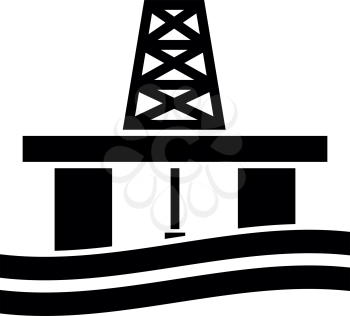 Petroleum platform icon black color vector illustration flat style simple image
