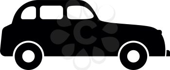 Retro car icon black color vector illustration flat style simple image