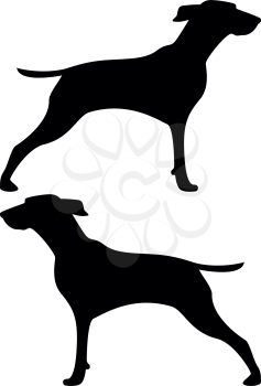 Hunter dog or gundog icon black color vector illustration flat style simple image