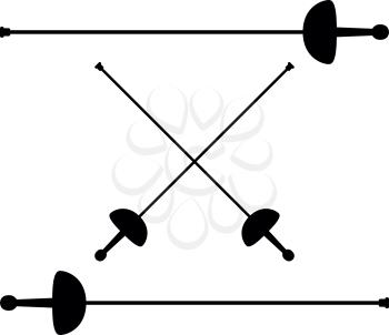Swords for fencing icon black color vector illustration flat style simple image