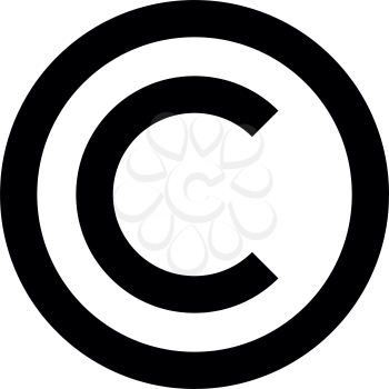 Copyright symbol icon black color vector illustration flat style simple image