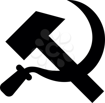 Hammer and sickle icon black color vector illustration flat style simple image