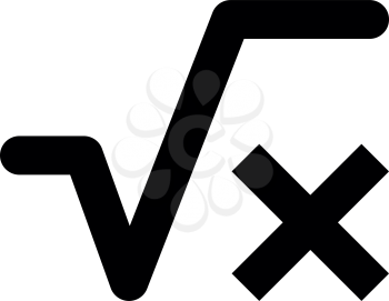 Square root of x axis icon black color vector illustration flat style simple image