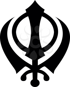 Khanda symbol sikhi sign icon black color vector illustration flat style simple image