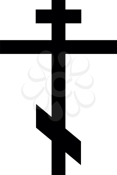 Cross eight-pointed of Greek-Catholic Orthodox icon black color vector illustration flat style simple image
