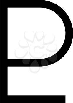 Symbol Pluto icon black color vector illustration flat style simple image