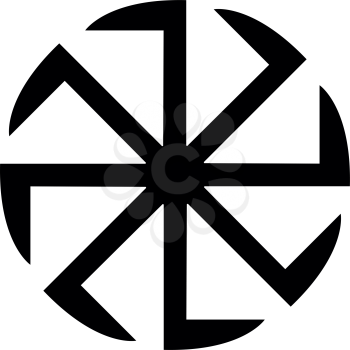 Slavic slavonis symbol Kolovrat sign sun icon black color vector illustration flat style simple image