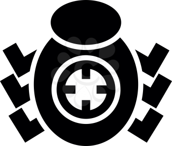 Bug beetle in target sight icon black color vector illustration flat style simple image