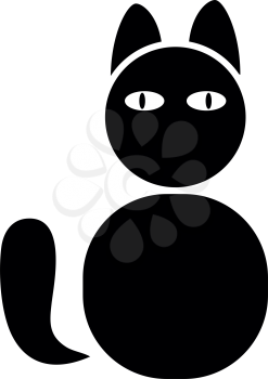 Cat icon black color vector illustration flat style simple image