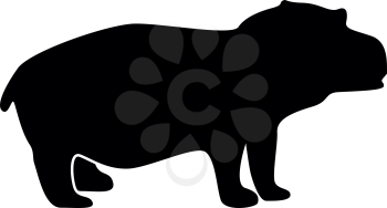 Hippopotamus black icon .