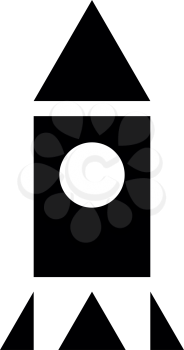 Rocket black icon .