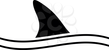 Fin of shark black icon .