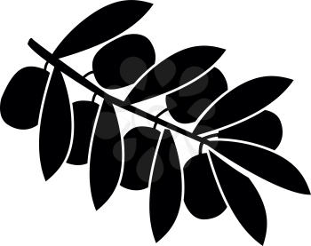 Olive branch black icon .