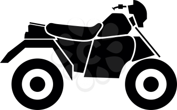 ATV motorcycle on four wheels black icon .