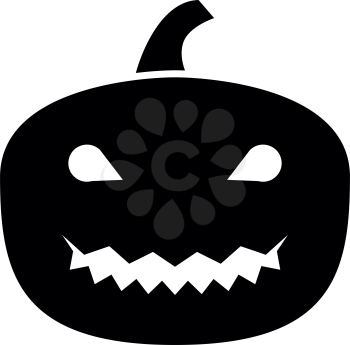 Horror pumpkin black icon .