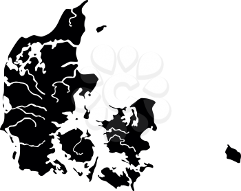 Map of Denmark icon black color vector illustration flat style simple image
