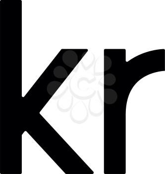 Krone of Denmark Danish krone icon black color vector illustration flat style simple image