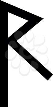Raido rune raid symbol road icon black color vector illustration flat style simple image