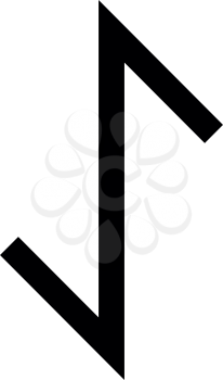 Eywas rune yew strength egis symbol icon black color vector illustration flat style simple image