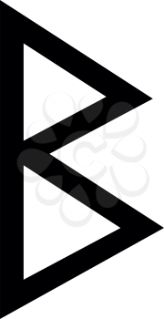 Berkana rune birch birth icon black color vector illustration flat style simple image