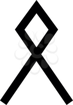Odal Othil rune Othala symbol estate heritage sign icon black color vector illustration flat style simple image