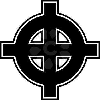 Celtic cross white superiority icon black color vector illustration flat style simple image