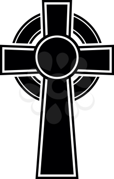 Celtic cross icon black color vector illustration flat style simple image