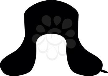 Earflapped fur hat Ushanka russion hatwear icon black color vector illustration flat style simple image