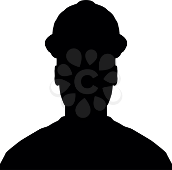 Avatar builder architect engineer in helmet view icon black color vector illustration flat style simple image