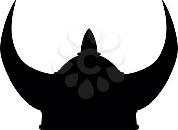 Viking helmet icon black color vector illustration flat style simple image