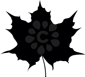 Maple leaf silhouette icon black color vector illustration flat style simple image