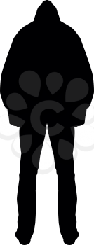 Man in the hood concept danger silhouette back side icon black color vector illustration flat style simple image