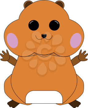 Hamster silhouette icon Illustration color fill simple style