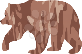 Bear icon Illustration color fill simple style