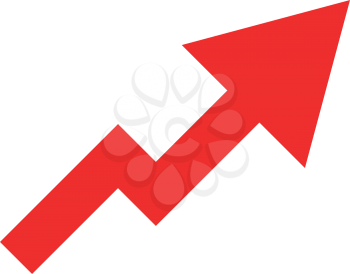 Chart of growth icon Illustration color fill simple style